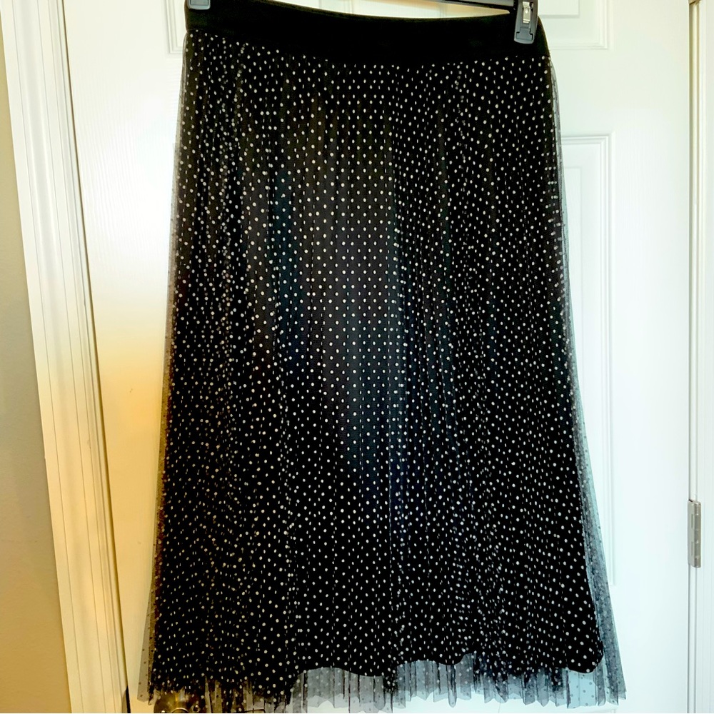 DKNY polka dot tulle pleated skirt, XL